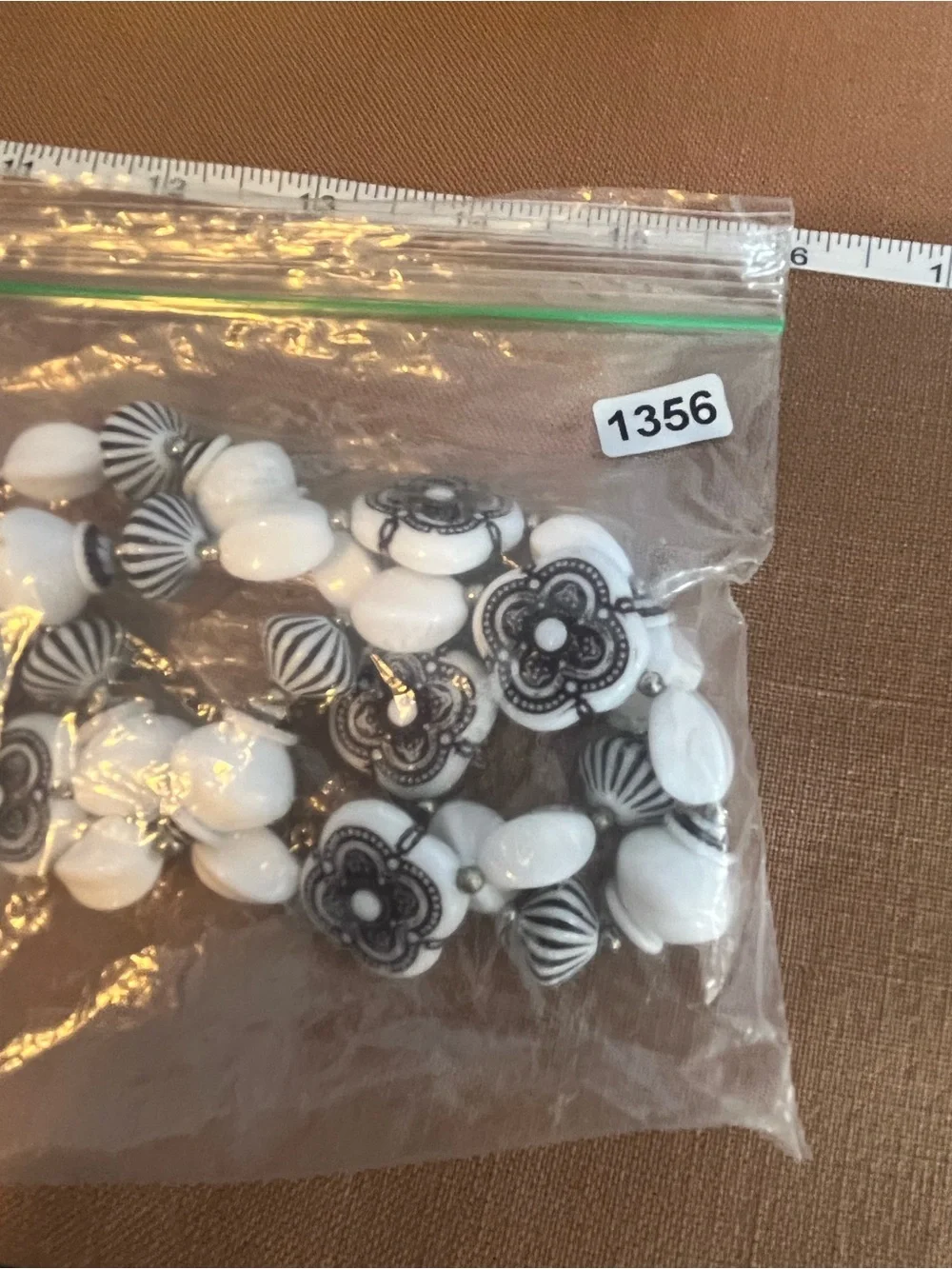 Vintage Acrylic and Porcelain Bead Necklace